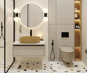 White modern bathroom decor